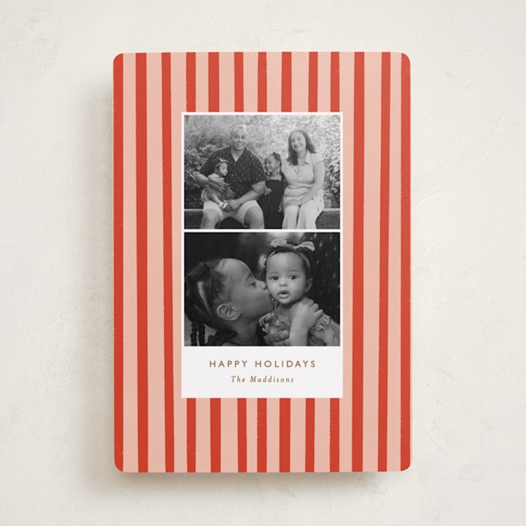 "Striped Snaps" - Holiday Cards in Candy Cane by Bethan - Front