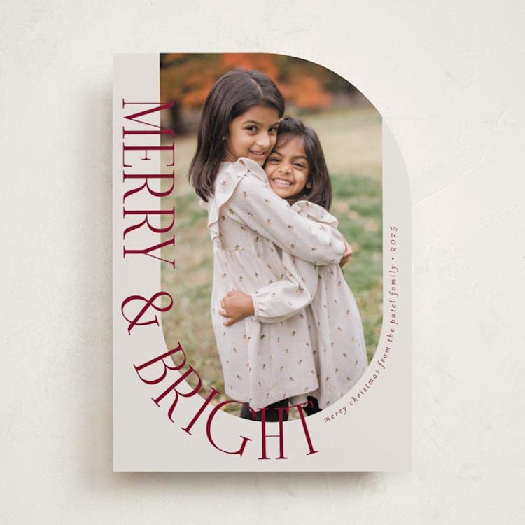 "Glory Around" - Holiday Cards in Wine by Brianne Larsen - Front