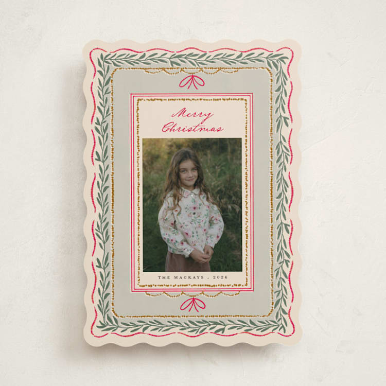 "Rustic Romance" - Holiday Cards in Wreath by Leia Matt - Front
