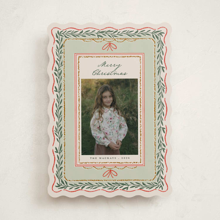 "Rustic Romance" - Holiday Cards in Eucalyptus by Leia Matt - Front