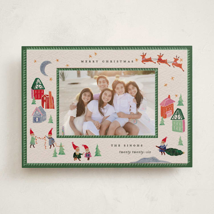 "North Pole Party" - Holiday Cards in Evergreen by Julie Murray - Front