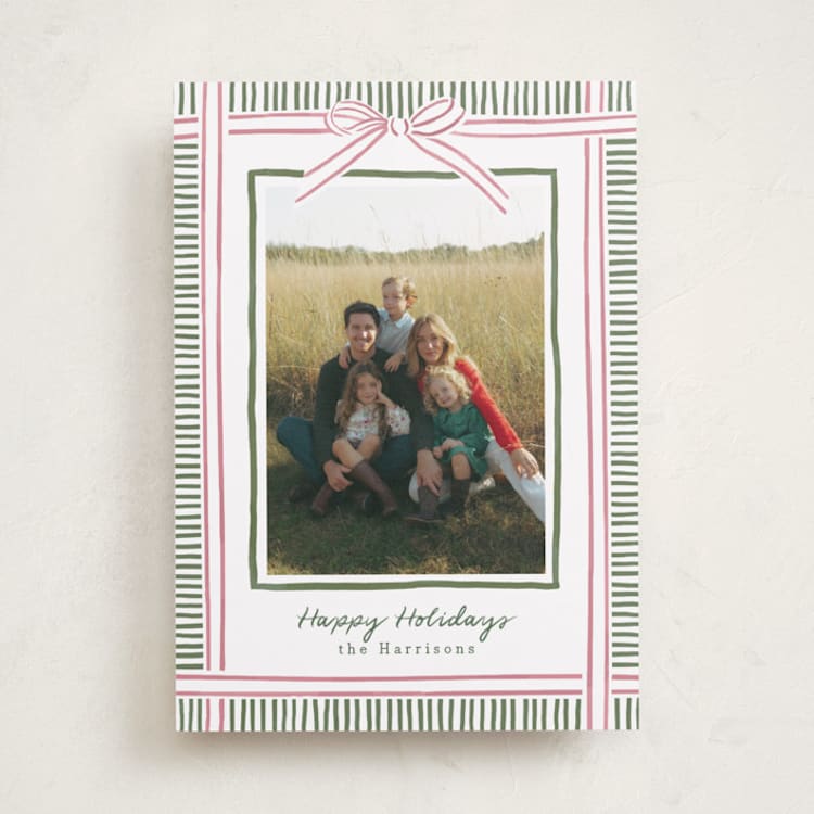 "Holiday Wrap" - Holiday Cards in Pink Sand by Chris Griffith - Front
