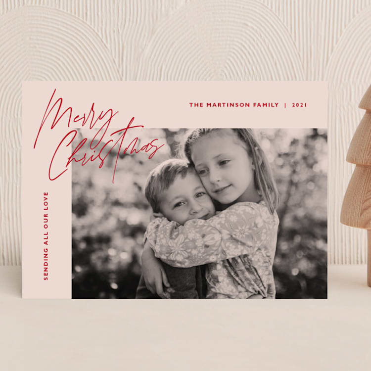 "overlaid" - Holiday Cards in Crimson by Lindsay Stetson Thompson - Front