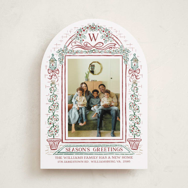"Colonial Christmas" - Holiday Cards in Brandy Wine by Paper Sun Studio - Front