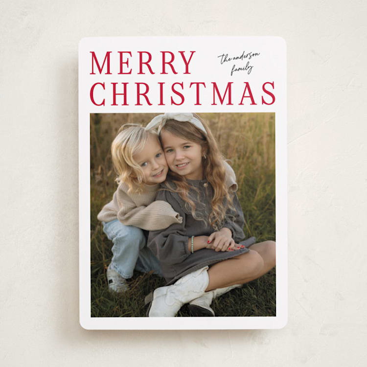 "Modern Merry" - Holiday Cards in Snow by Ilene Guy - Front