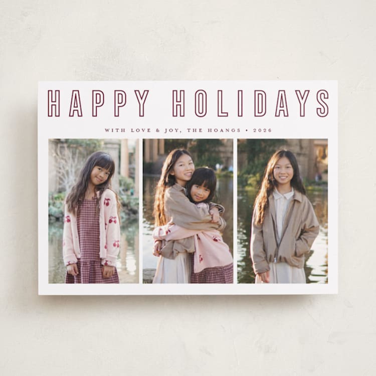 "Triple Happiness" - Holiday Cards in Snow by Juliana Zimmermann - Front