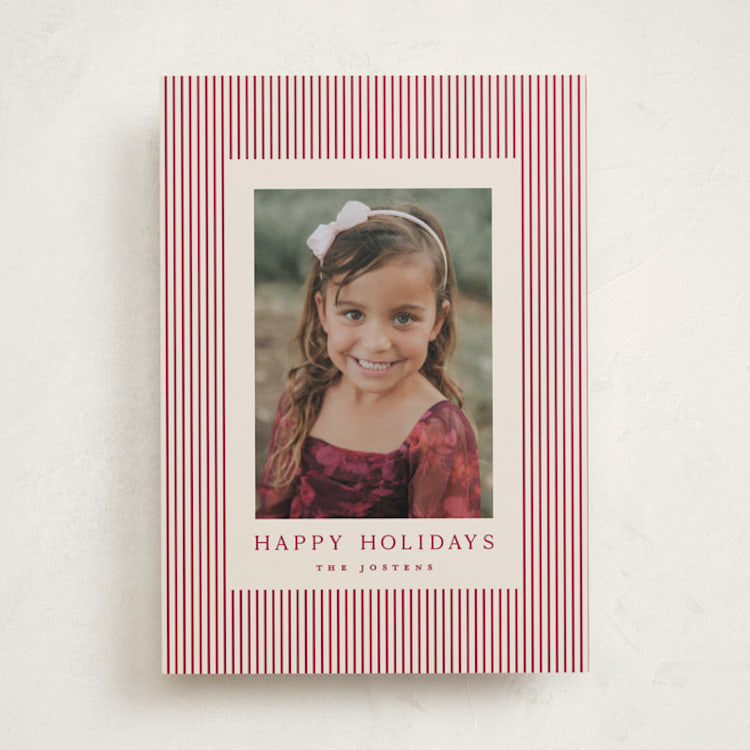 "The Prep" - Holiday Cards in Cranberry by Kristie Kern - Front
