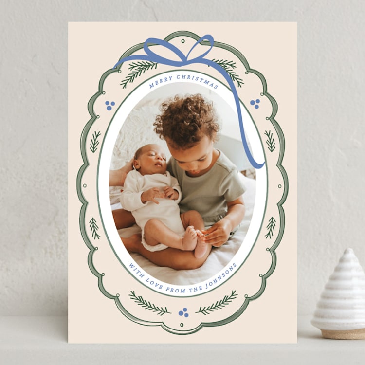 "Cherished Christmas" - Holiday Cards in Powder by Ashley Iwafuchi - Front