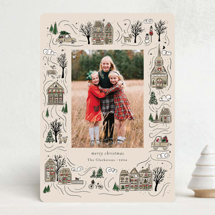 "Holiday Village" - Holiday Cards in Snicker Doodle by Cindy Reynolds - Front