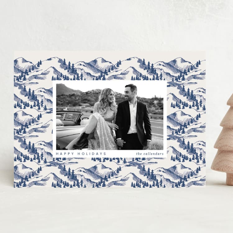"Hills and Glens" - Holiday Cards in Navy by Anna Black - Front