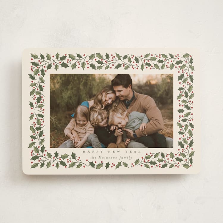 "Winter Garland" - Holiday Cards in Eggnog by Diana Pinnell - Front