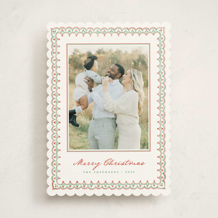 "Scallop Trim" - Holiday Cards in Festive by letterfix - Front