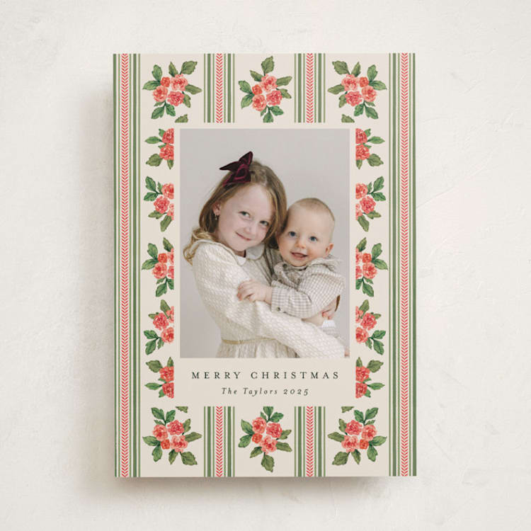 "nostalgic wallpaper" - Holiday Cards in Buttercream by Christy Hy Lee - Front