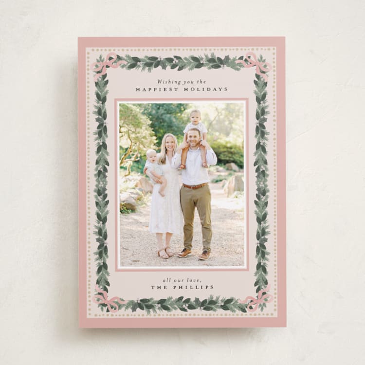 "Sugarpine" - Holiday Cards in Blush by Itsy Belle Studio - Front