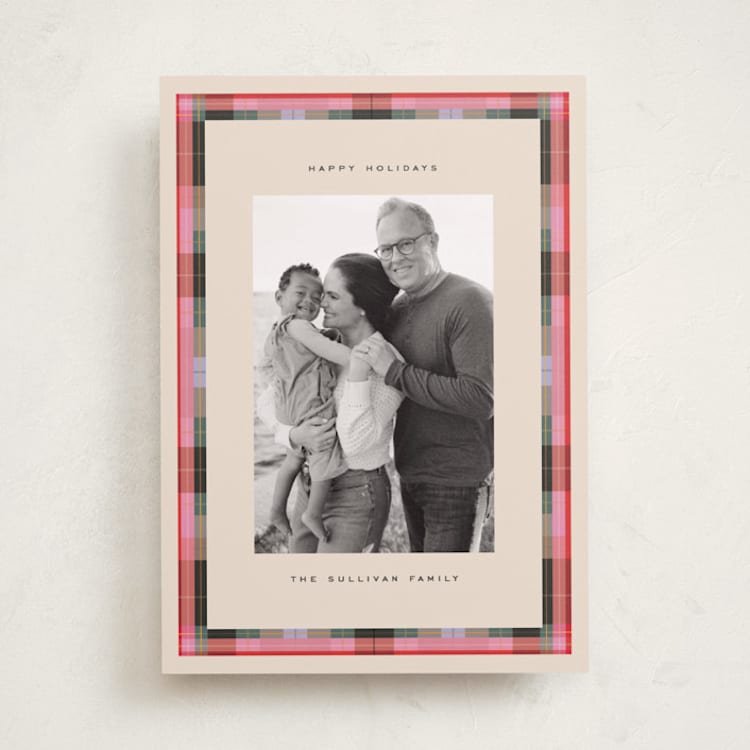 "Prep Plaid" - Holiday Cards in Peppermint Plaid by Julie Murray - Front