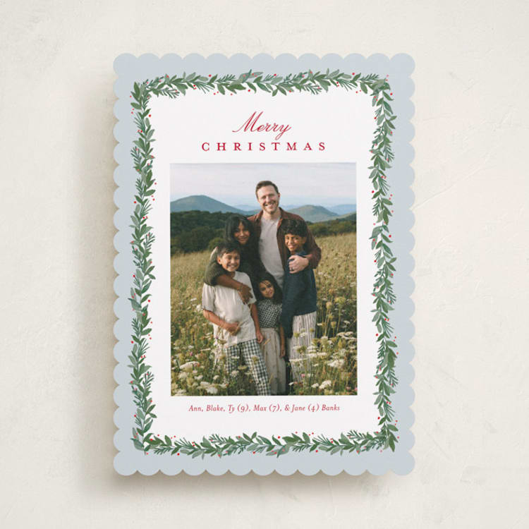 "Spruce Edge" - Holiday Cards in Frost by Amy Kross - Front