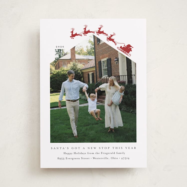 "New Stop" - Holiday Cards in Rudolph by Heather Schertzer - Front