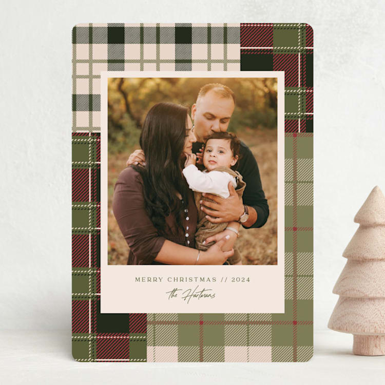 "Madras" - Holiday Cards in Balsam Fir by Megan Cash - Front