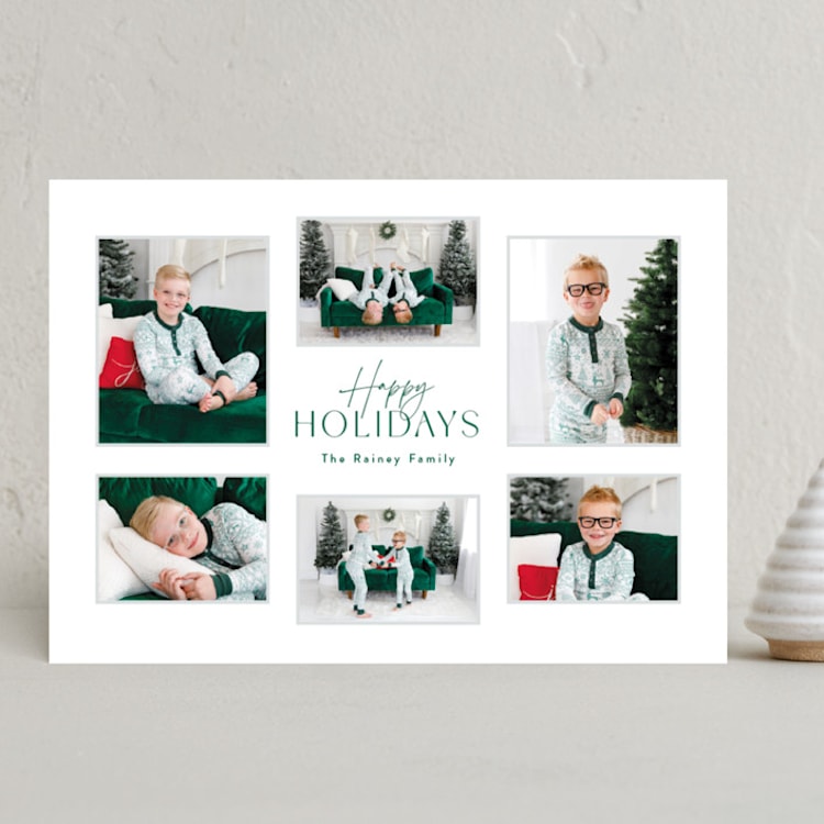 "Minimalist Frames" - Holiday Cards in Evergreen by Sandra Picco Design - Front