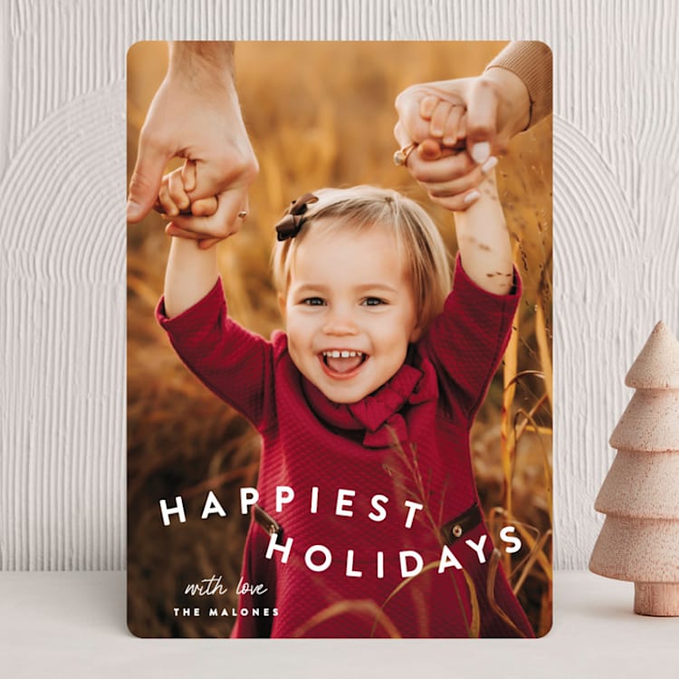 "happy trails" - Holiday Cards in Powder by Sara Hicks Malone - Front