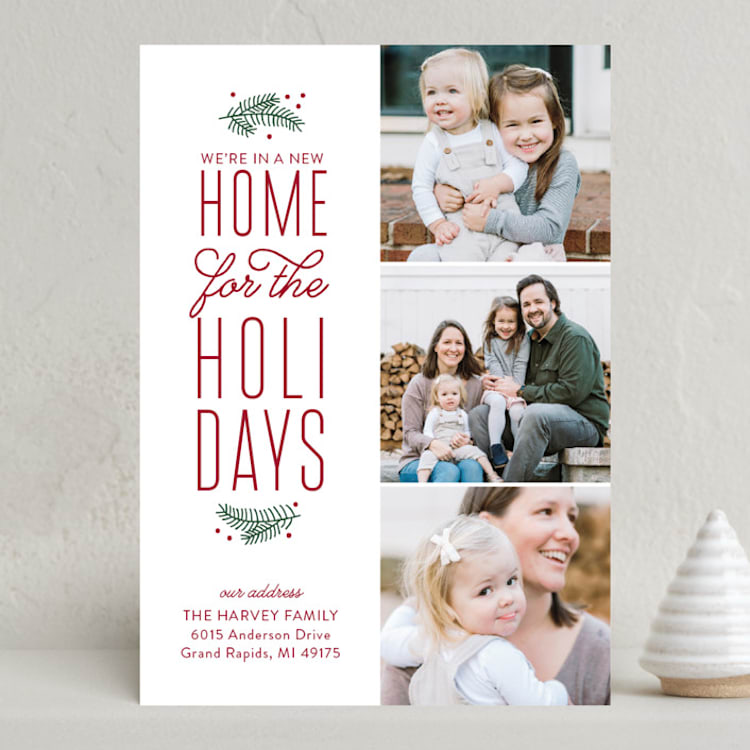 "Our New Holiday Home" - Holiday Cards in Burgundy by Sarah Brown - Front