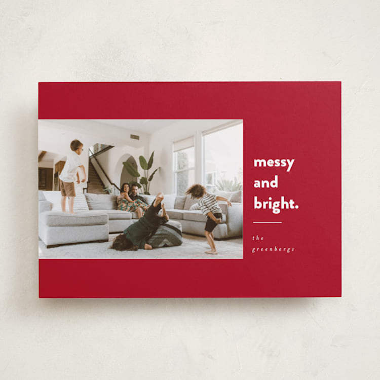 "Messy & Bright" - Holiday Cards in Holly Berry by Iveta Angelova - Front