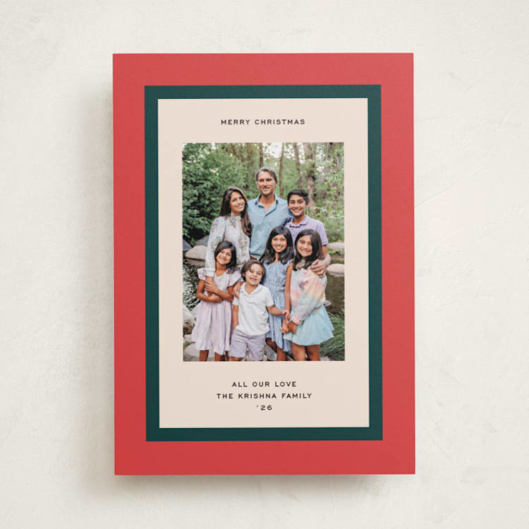 "Classic Wrap" - Holiday Cards in Candied Apple by Annie Clark - Front