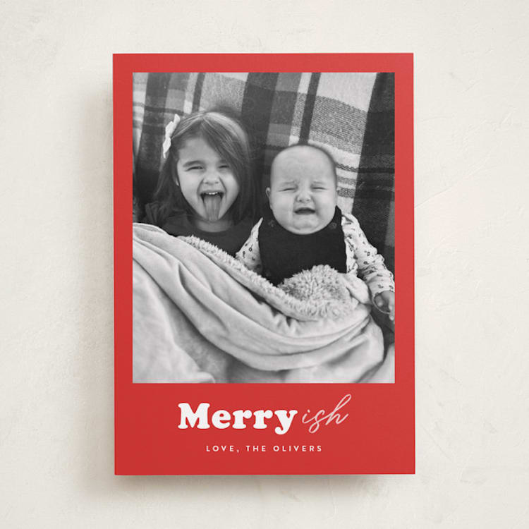 "Festive-ish" - Holiday Cards in Peppermint by Carrie ONeal - Front