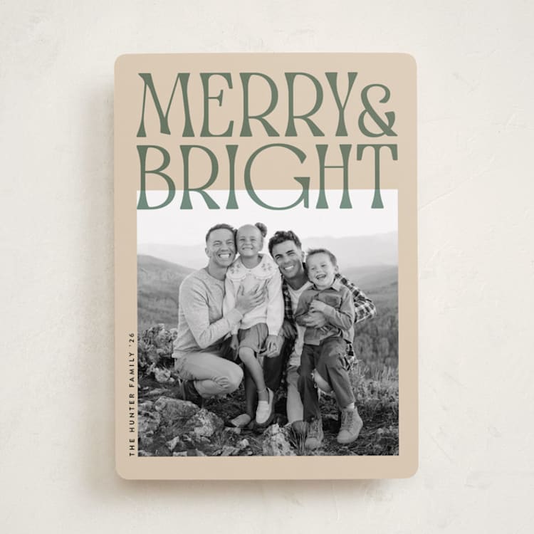 "Bold" - Holiday Cards in Sage by JeAnna Casper - Front