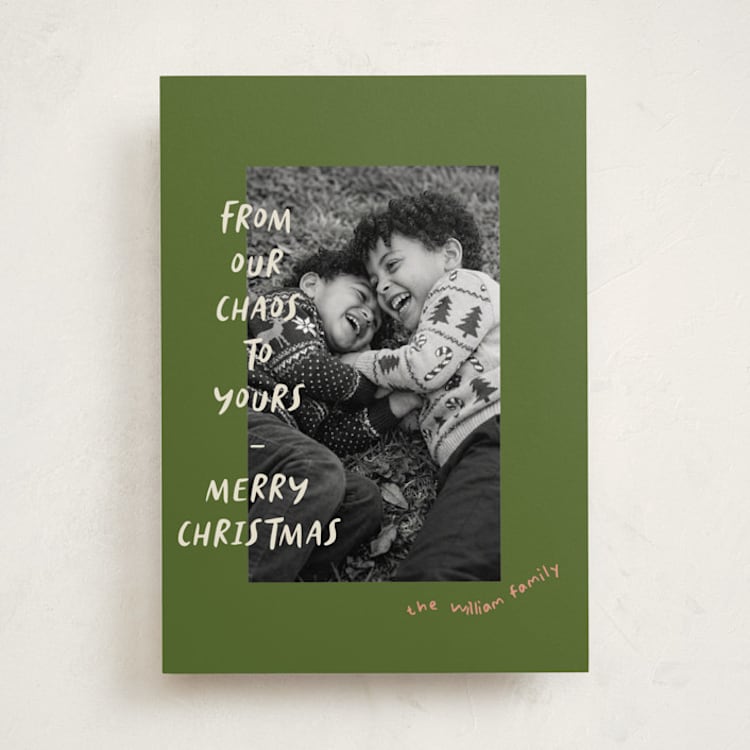 "Happy Chaos" - Holiday Cards in Sagewood by Vera Lim - Front