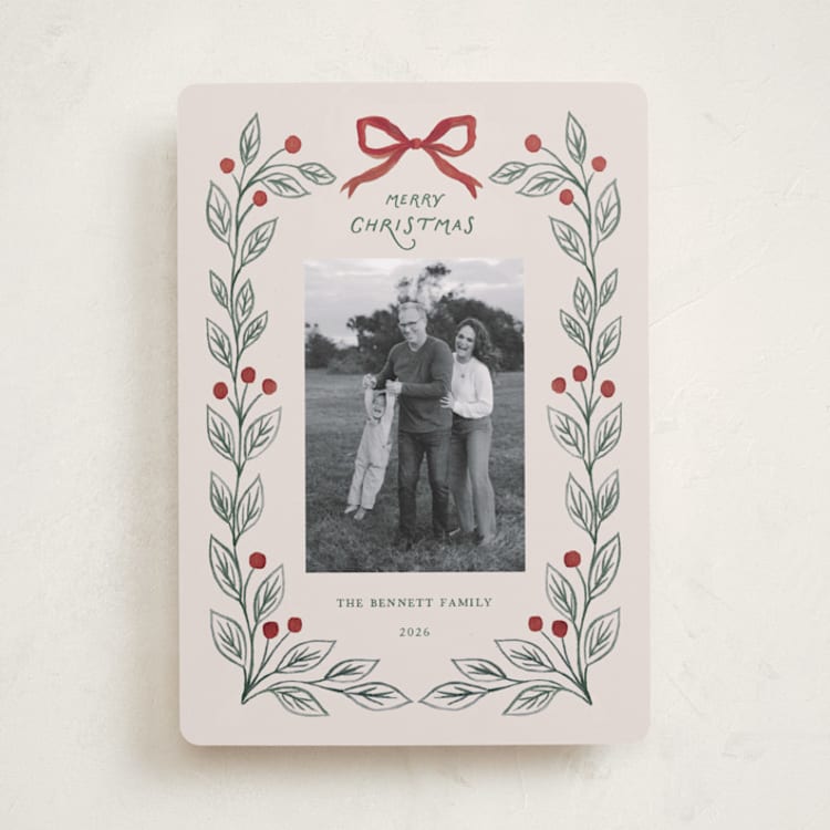 "Watercolor Botanical" - Holiday Cards in Forest by Rina Ozum - Front