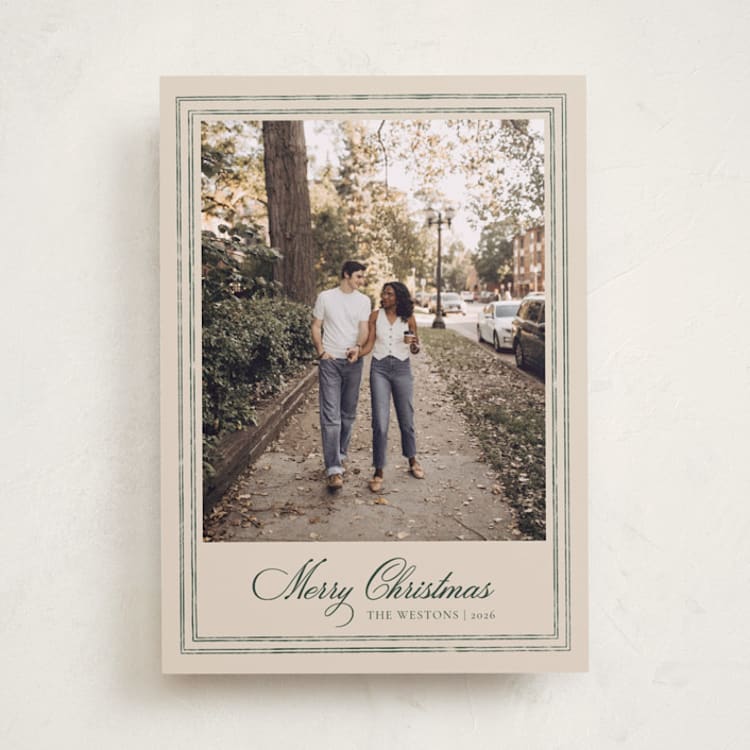 "Chic & Merry" - Holiday Cards in Cream by Lottie Aldarwish - Front