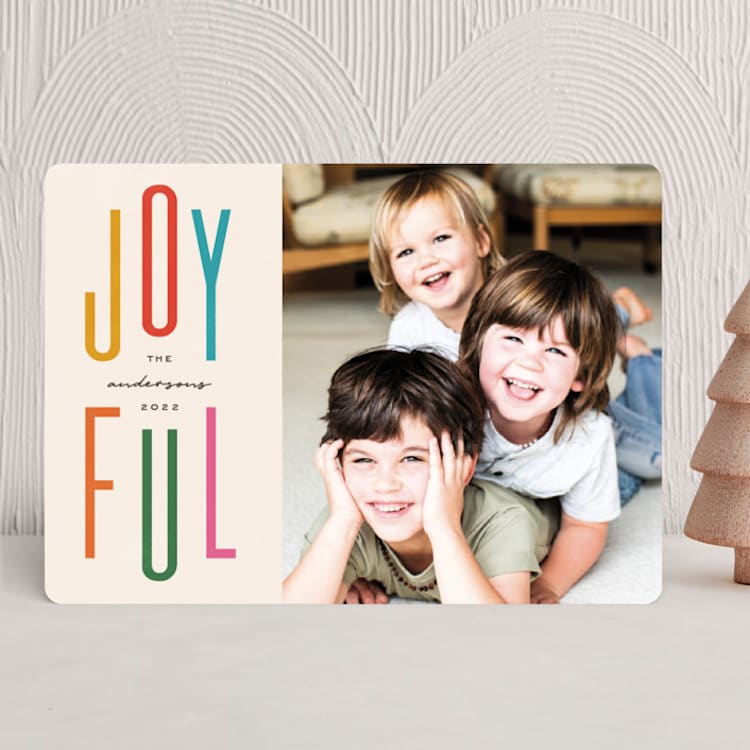"Joyful Split" - Holiday Cards in Cookie Dough by Jessica Corliss - Front