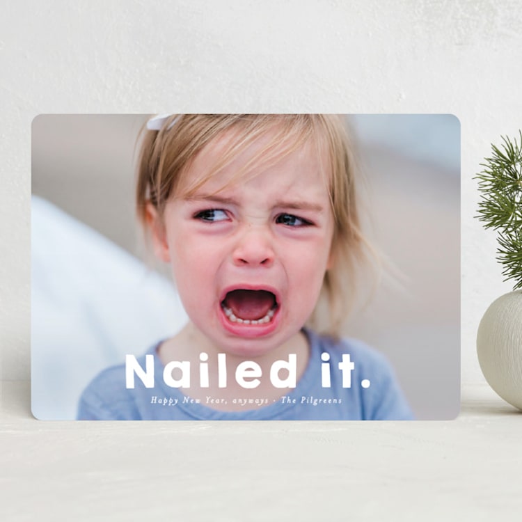 "Nailed It" - Holiday Cards in Snow by Jackie Crawford - Front