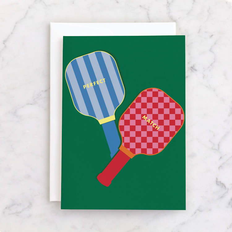 "Perfectly Match" - Single Greeting Cards in Grass by Baumbirdy - Front