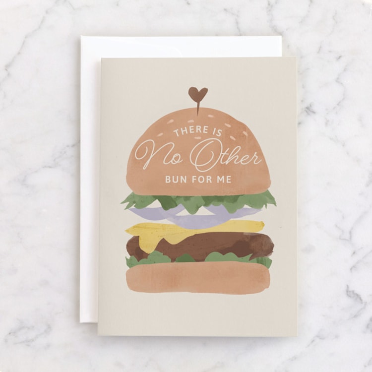 "There is No Other Bun" - Single Greeting Cards in Wheat by Elif Sahin - Front