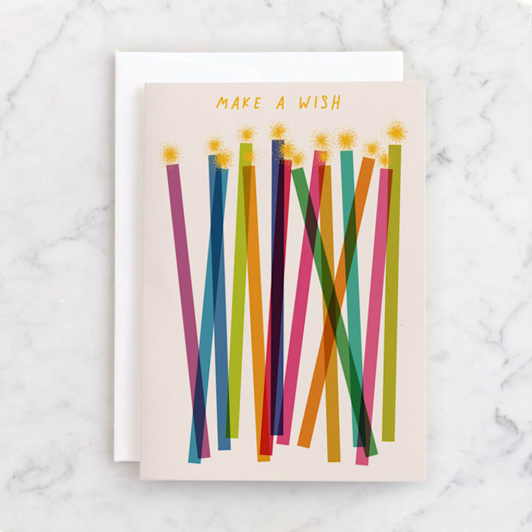 "Colourful candles" - Single Greeting Cards in Candles by Alexandra Dzh - Front