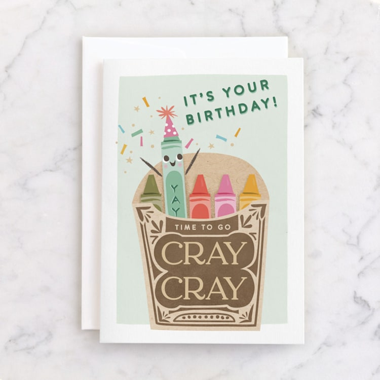"Cray Cray Birthday" - Single Greeting Cards in Mint by Karidy Walker - Front