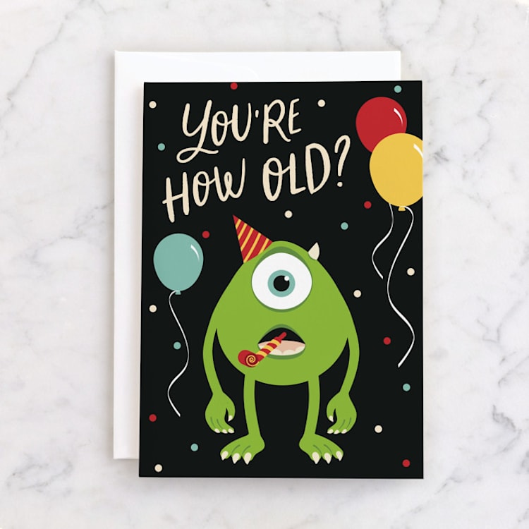 "Disney and Pixar's Now That's Scary" - Single Greeting Cards in Midnight by Stacy Maalouf - Front
