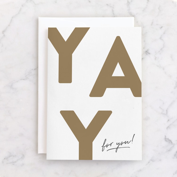 "Yay For You!" - Single Greeting Cards in Golden by Robert and Stella - Front