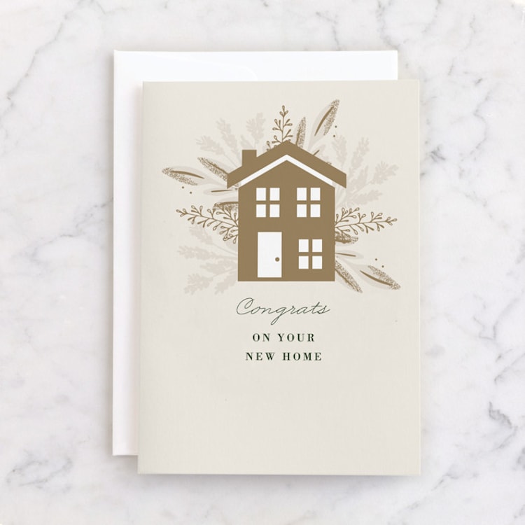 "Gilded Home" - Single Greeting Cards in Eggnog by Oma N. Ramkhelawan - Front