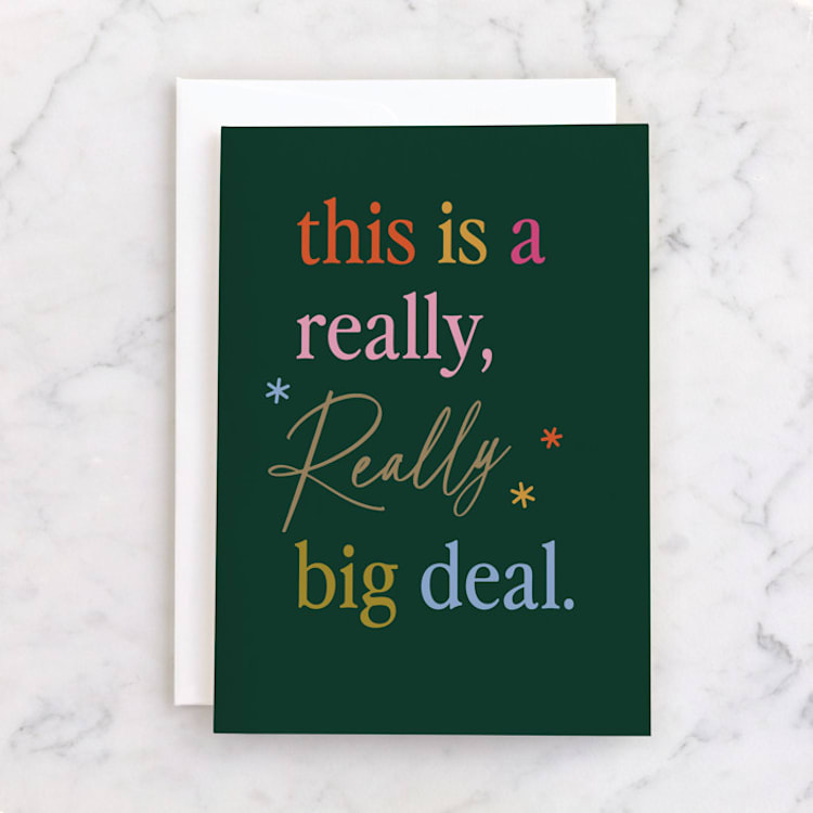 "Really Big Deal" - Single Greeting Cards in Pine by Paper Raven Co. - Front