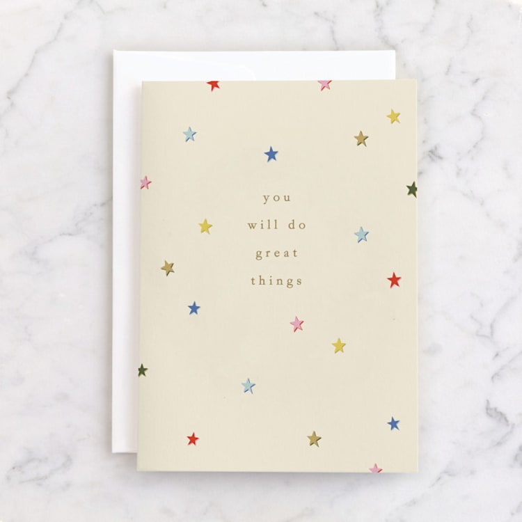 "great things" - Single Greeting Cards in Champagne by Ellen Schlegelmilch - Front