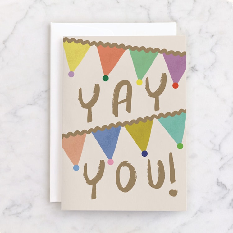 "Yay You!" - Single Greeting Cards in Chocolate by Summer Winkelman - Front