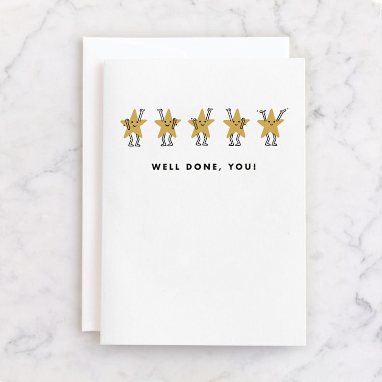 "Five Stars" - Single Greeting Cards in Candle Light by mo kelley - Front