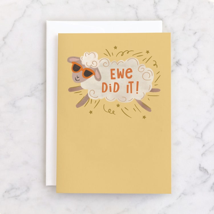 "Ewe did it" - Single Greeting Cards in Dandelion by Creo Study - Front
