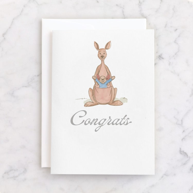 "Disney's Kanga and Roo" - Single Greeting Cards in Sky by Teju Reval - Front