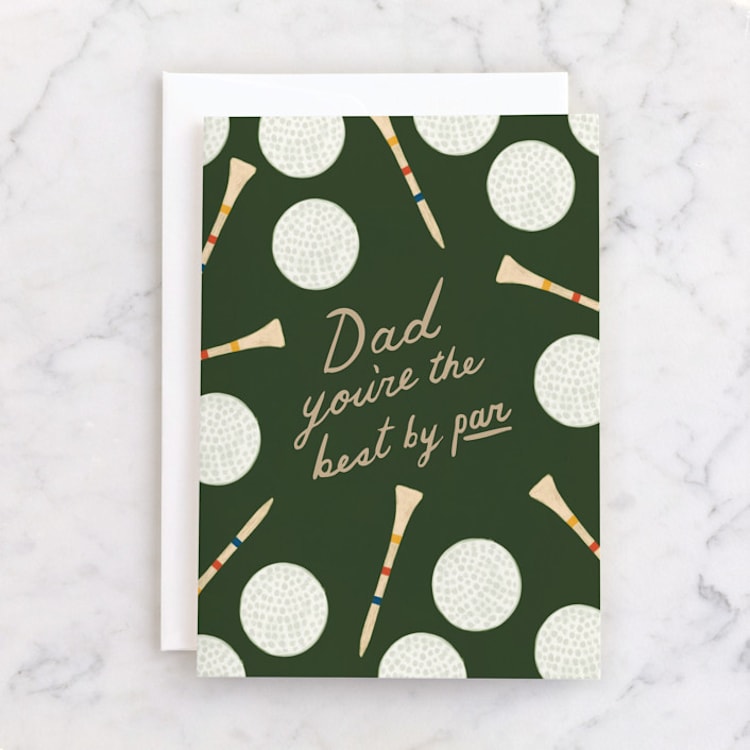 "Best by Par" - Single Greeting Cards in Grass by Sierra Lee - Front