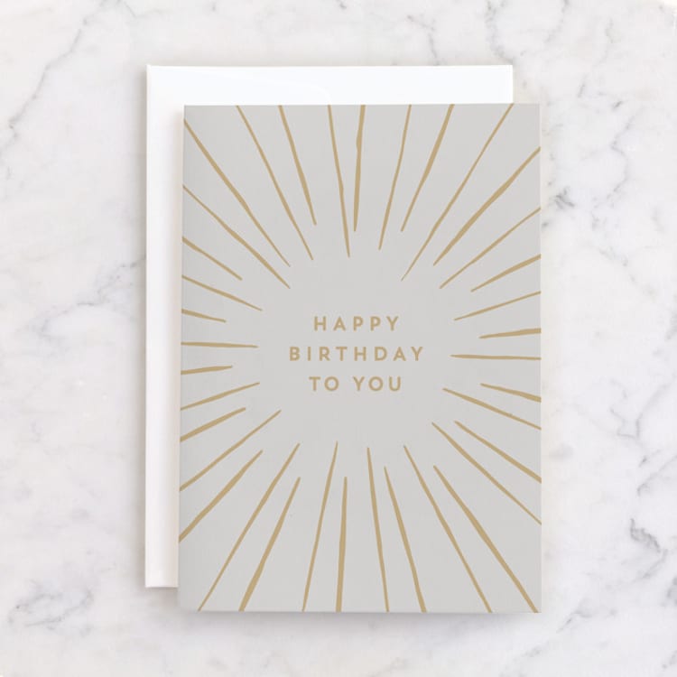 "Birthday Burst" - Single Greeting Cards in Grey by AK Graphics - Front