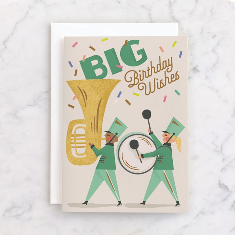 "birthday band" - Single Greeting Cards in Vanilla by Karidy Walker - Front